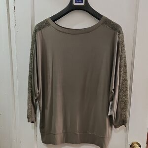 Torrid Olive Green Lace Sleeve Blouse